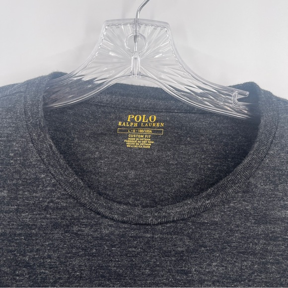 Polo Ralph Lauren Tee Shirt Custom Fit Gray Long Sleeve Men's Size Large - Picture 4 of 5